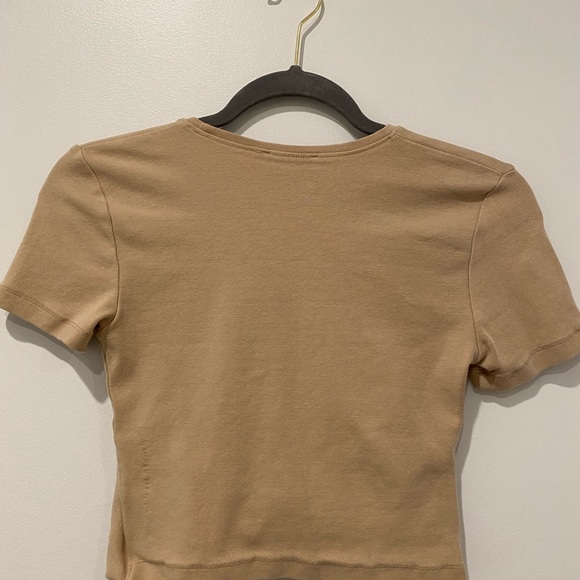 Zara Crop Shirt in Tan - Picture 4 of 4
